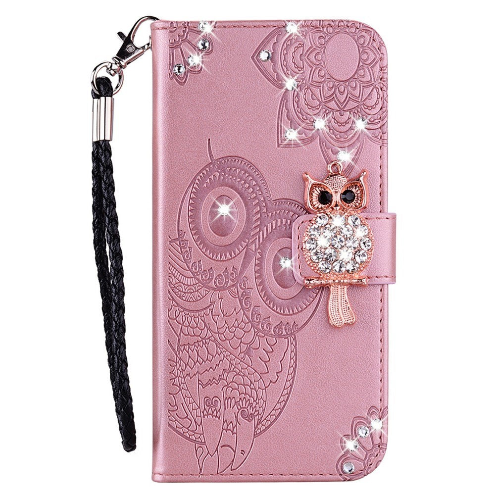 EIDERWOOD Samsung Galaxy S25 Ultra Kunstskinn Flip Deksel m. Uglemotiv - Rosa