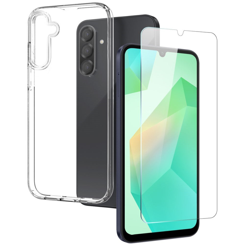 NORTHJO Samsung Galaxy A26 Fleksibelt Plastdeksel + Skjermbeskytter Combo - Gjennomsiktig