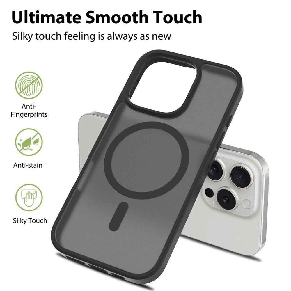 EIDERWOOD iPhone 16 Pro Matt Hybrid Deksel - MagSafe Kompatibel - Svart / Gjennomsiktig