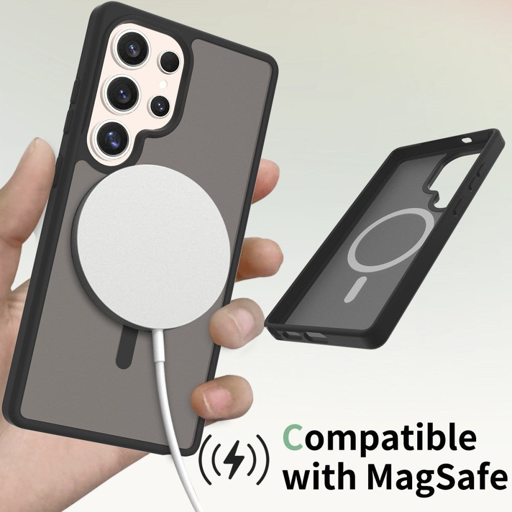 EIDERWOOD Samsung Galaxy S25 Ultra Matt Hybrid Deksel - MagSafe Kompatibel - Blå / Gjennomsiktig