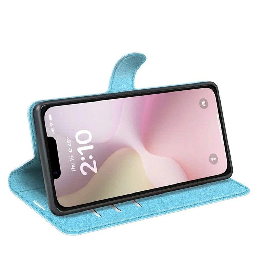 EIDERWOOD iPhone 17e / 16e Kunstskinn Flip Deksel m. Kortholder & Ståfunksjon - Blå