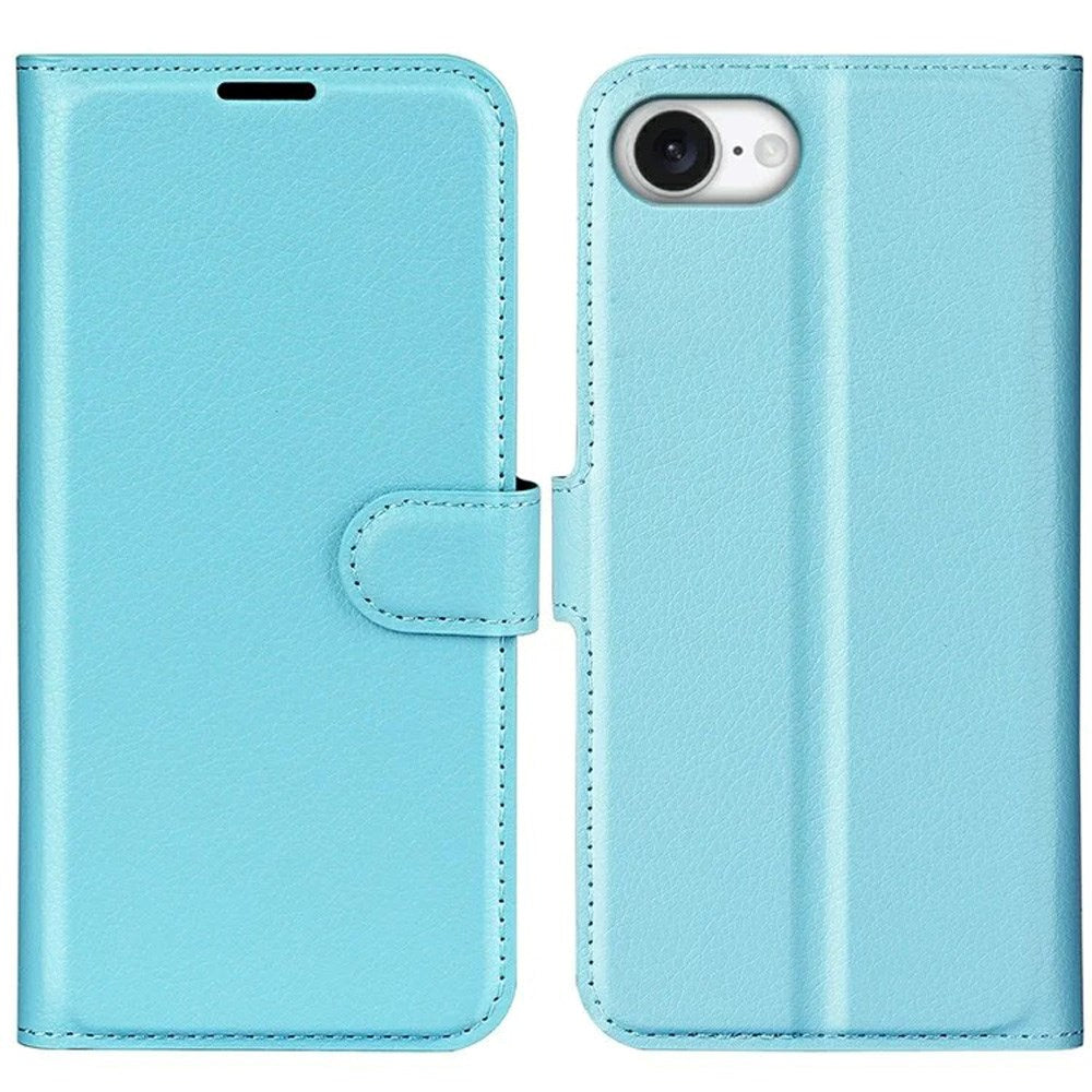 EIDERWOOD iPhone 17e / 16e Kunstskinn Flip Deksel m. Kortholder & Ståfunksjon - Blå