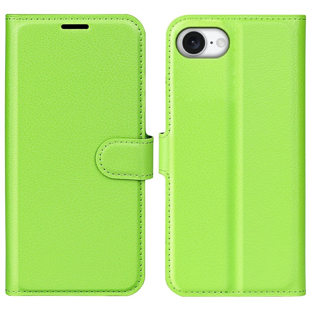 EIDERWOOD iPhone 17e / 16e Kunstskinn Flip Deksel m. Kortholder & Ståfunksjon - Grønn