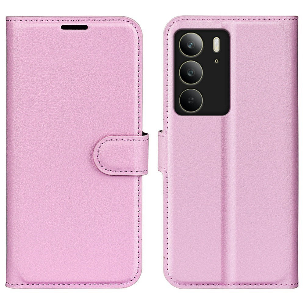 EIDERWOOD Realme C75 Kunstskinn Flip Deksel m. Kortholder & Ståfunksjon - Rosa