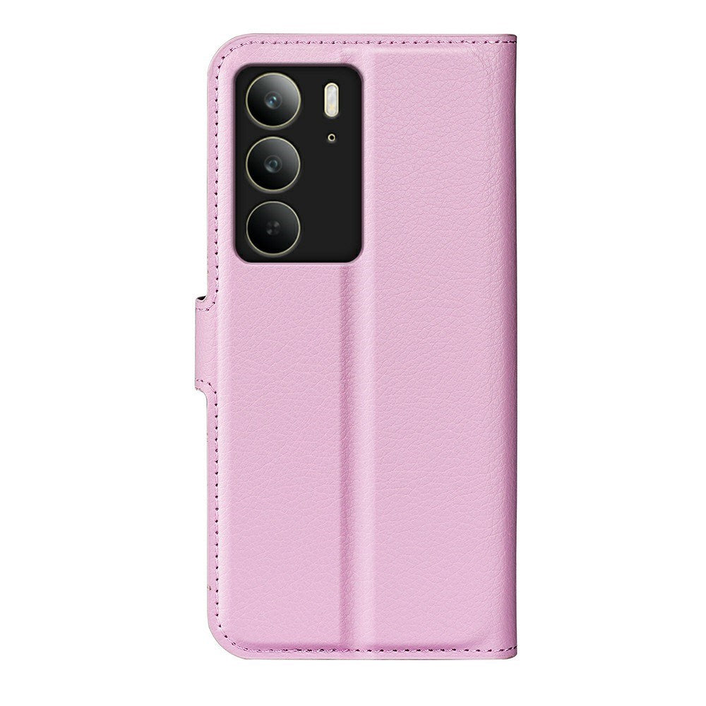 EIDERWOOD Realme C75 Kunstskinn Flip Deksel m. Kortholder & Ståfunksjon - Rosa