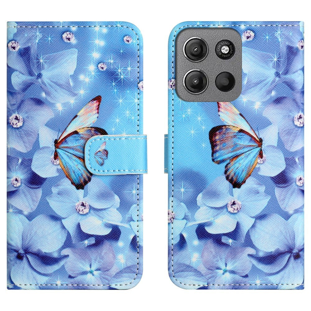 EIDERWOOD Motorola Moto G17 Power / G17 / G15 Power / G15 Kunstskinn Flip Deksel m. Motiv - Blomst / Sommerfugl