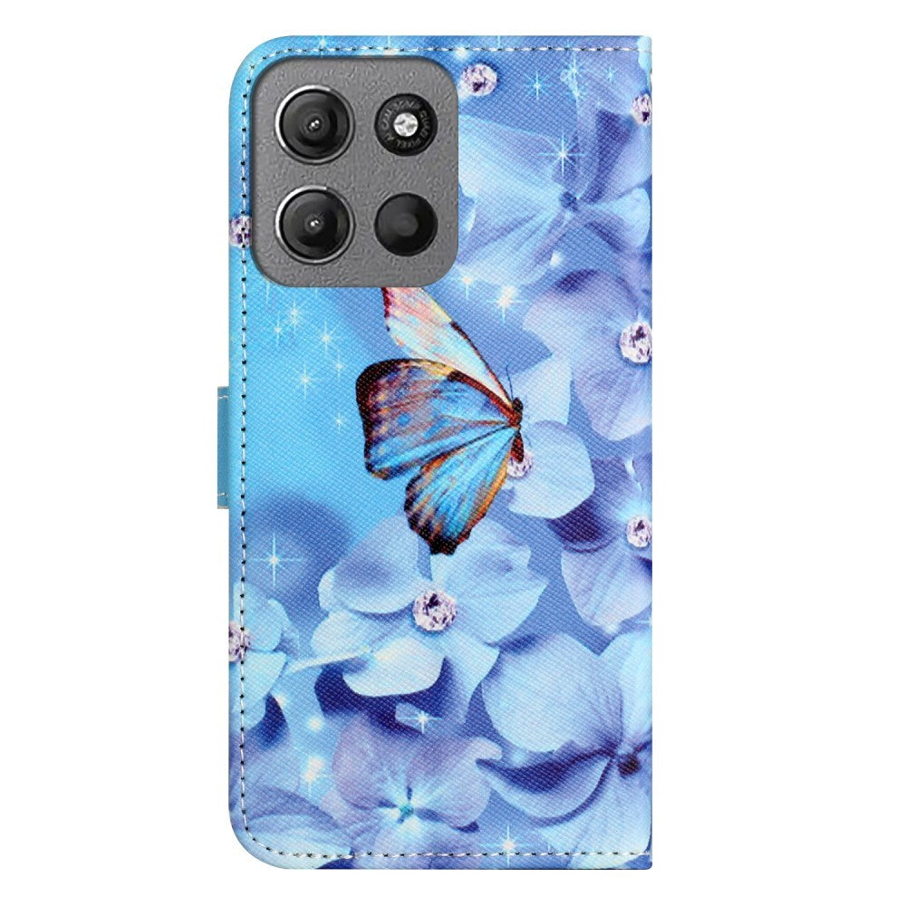 EIDERWOOD Motorola Moto G17 Power / G17 / G15 Power / G15 Kunstskinn Flip Deksel m. Motiv - Blomst / Sommerfugl