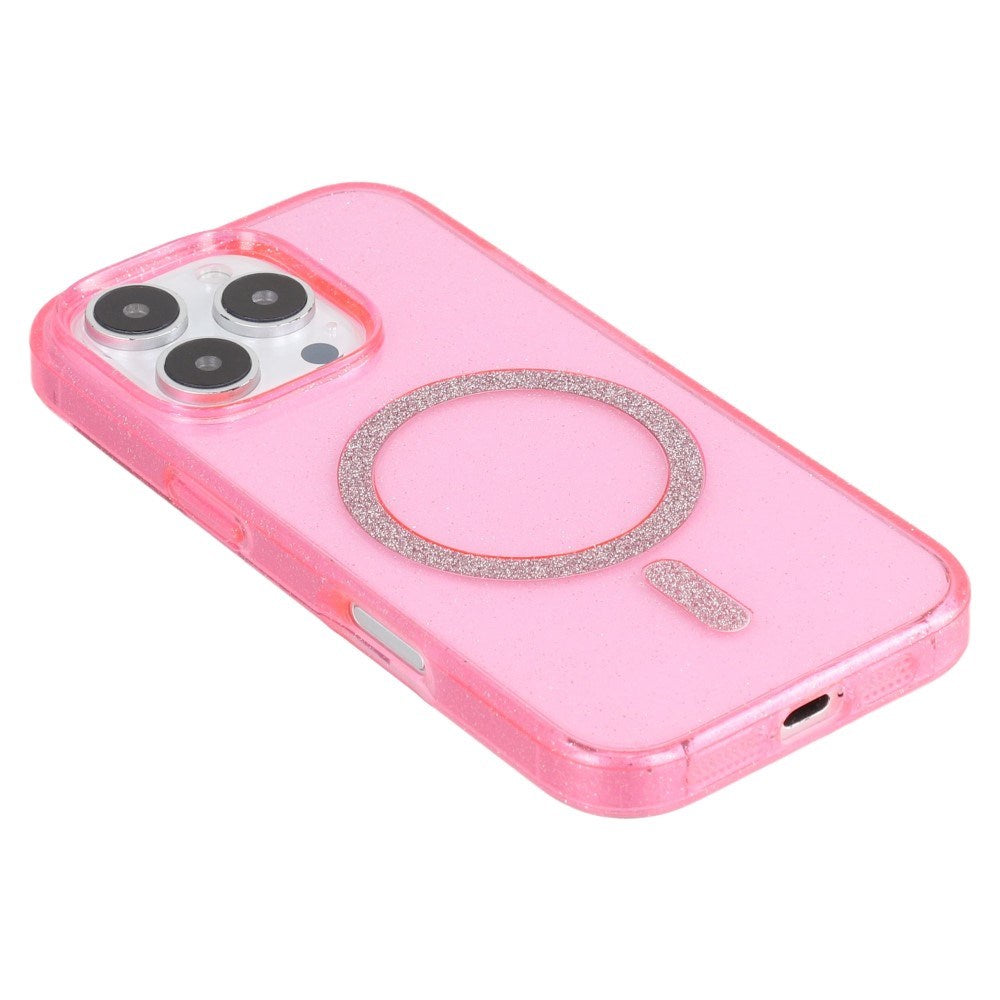 EIDERWOOD iPhone 16 Pro Plast Glitter Deksel - MagSafe Kompatibelt - Rosa