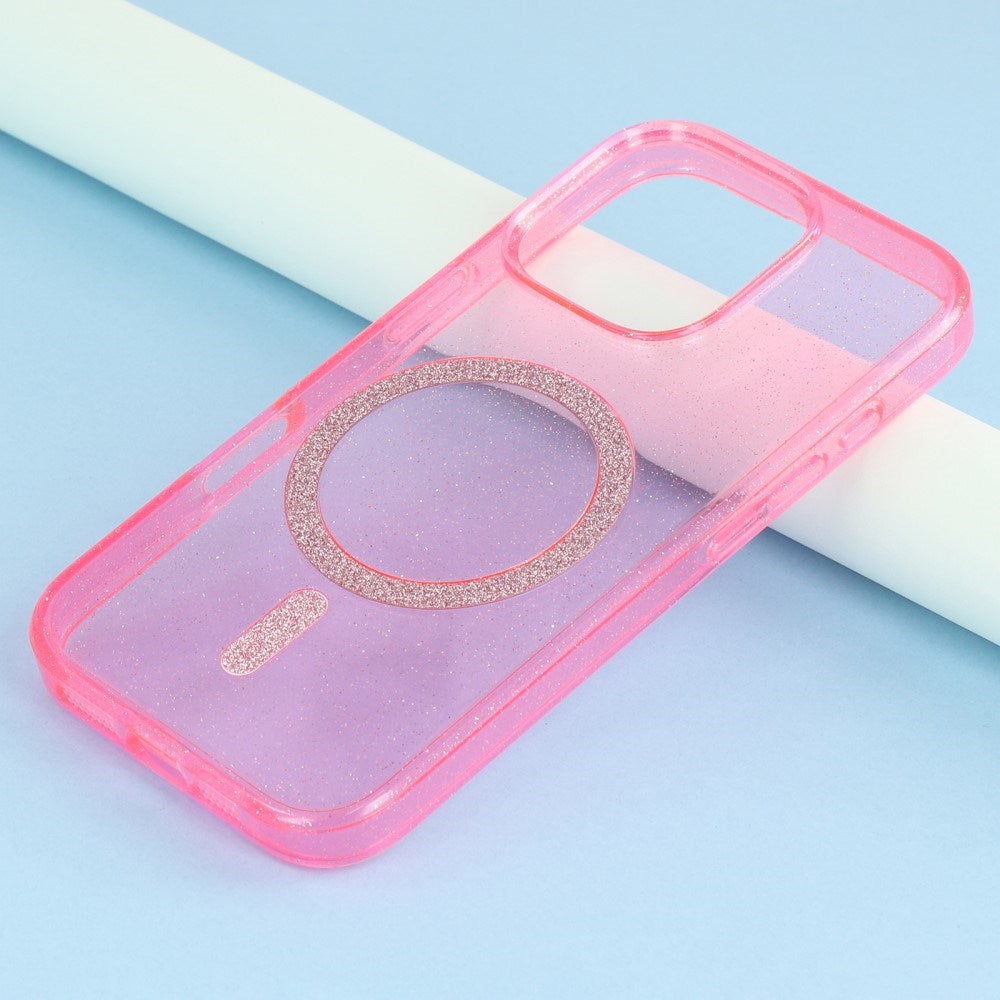 EIDERWOOD iPhone 16 Pro Plast Glitter Deksel - MagSafe Kompatibelt - Rosa