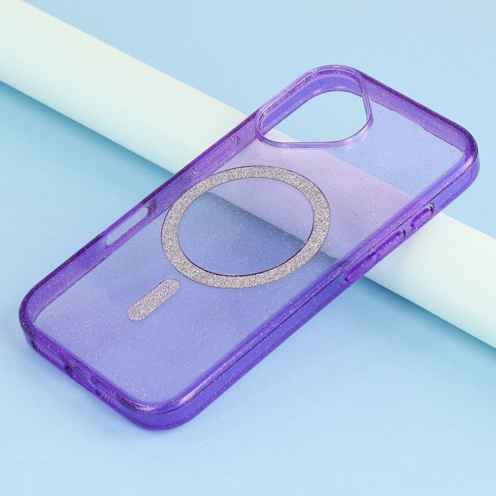 EIDERWOOD iPhone 16 Plus Plast Glitter Deksel - MagSafe Kompatibelt - Lilla