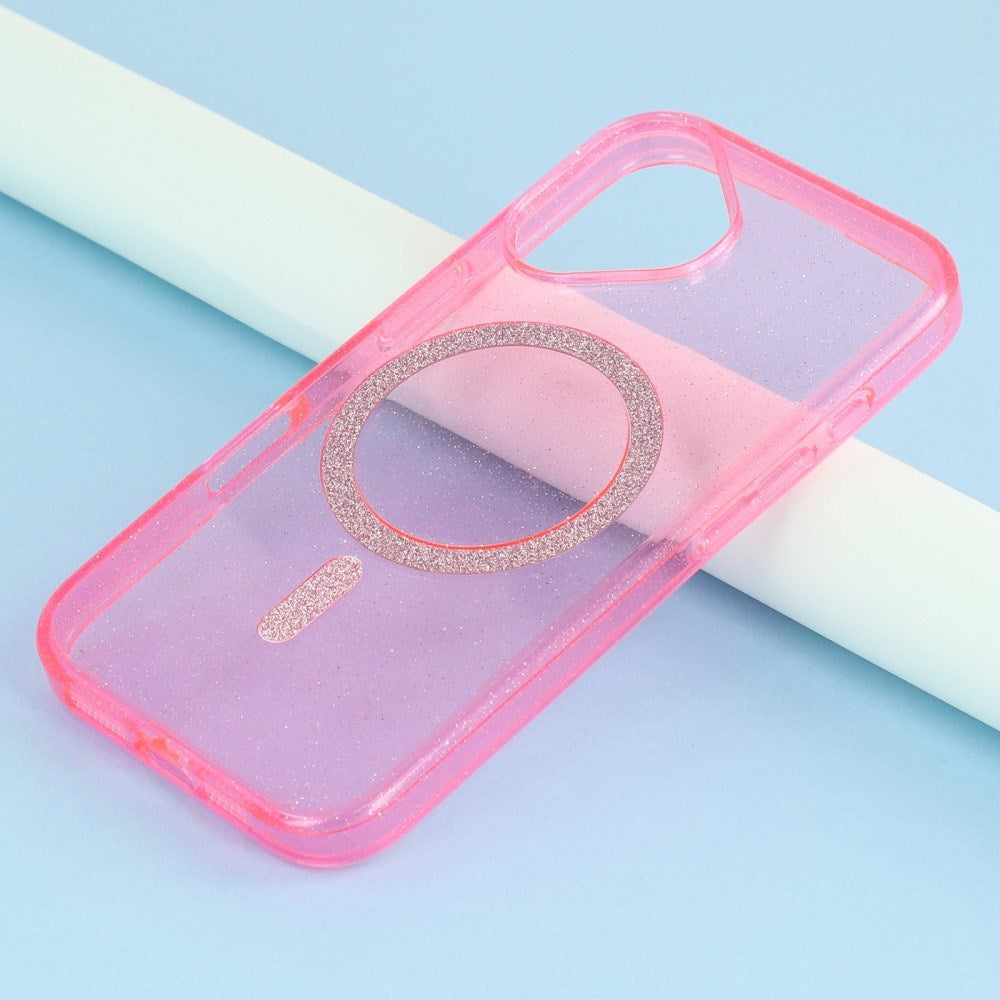 EIDERWOOD iPhone 16 Plus Plast Glitter Deksel - MagSafe Kompatibelt - Rosa