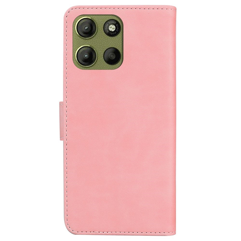 EIDERWOOD Motorola Moto G17 Power / G17 / G15 Kunstskinn Flip Deksel m. Kortholder & Ståfunksjon - Rosa