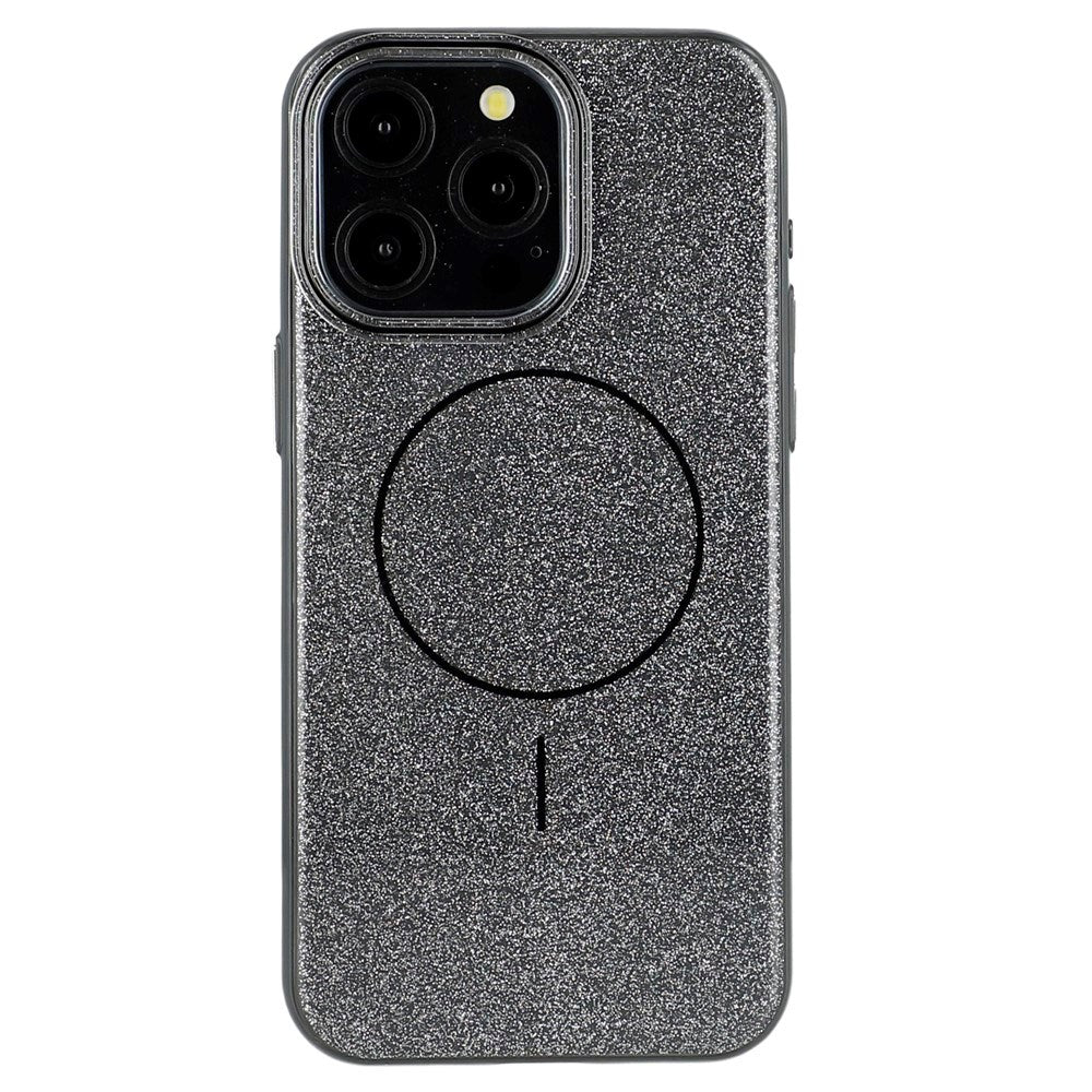 EIDERWOOD iPhone 15 Pro Plast Glitter Deksel - MagSafe Kompatibel - Svart