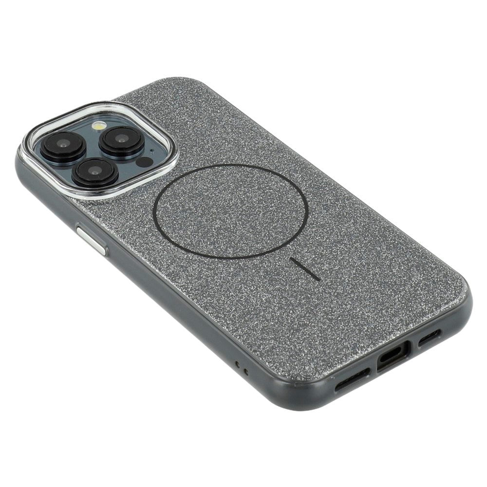 EIDERWOOD iPhone 15 Pro Plast Glitter Deksel - MagSafe Kompatibel - Svart