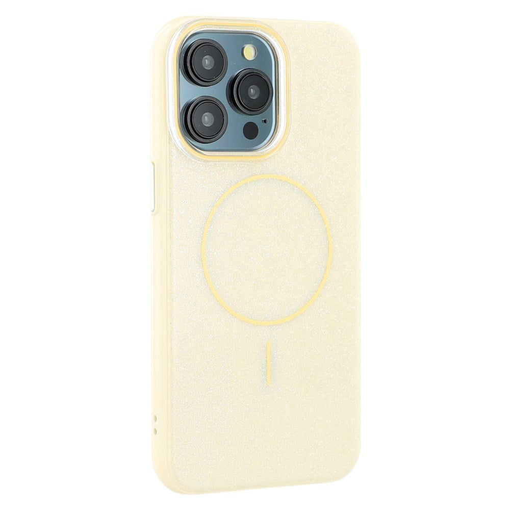 EIDERWOOD iPhone 15 Pro Plast Glitter Deksel - MagSafe Kompatibel - Gul