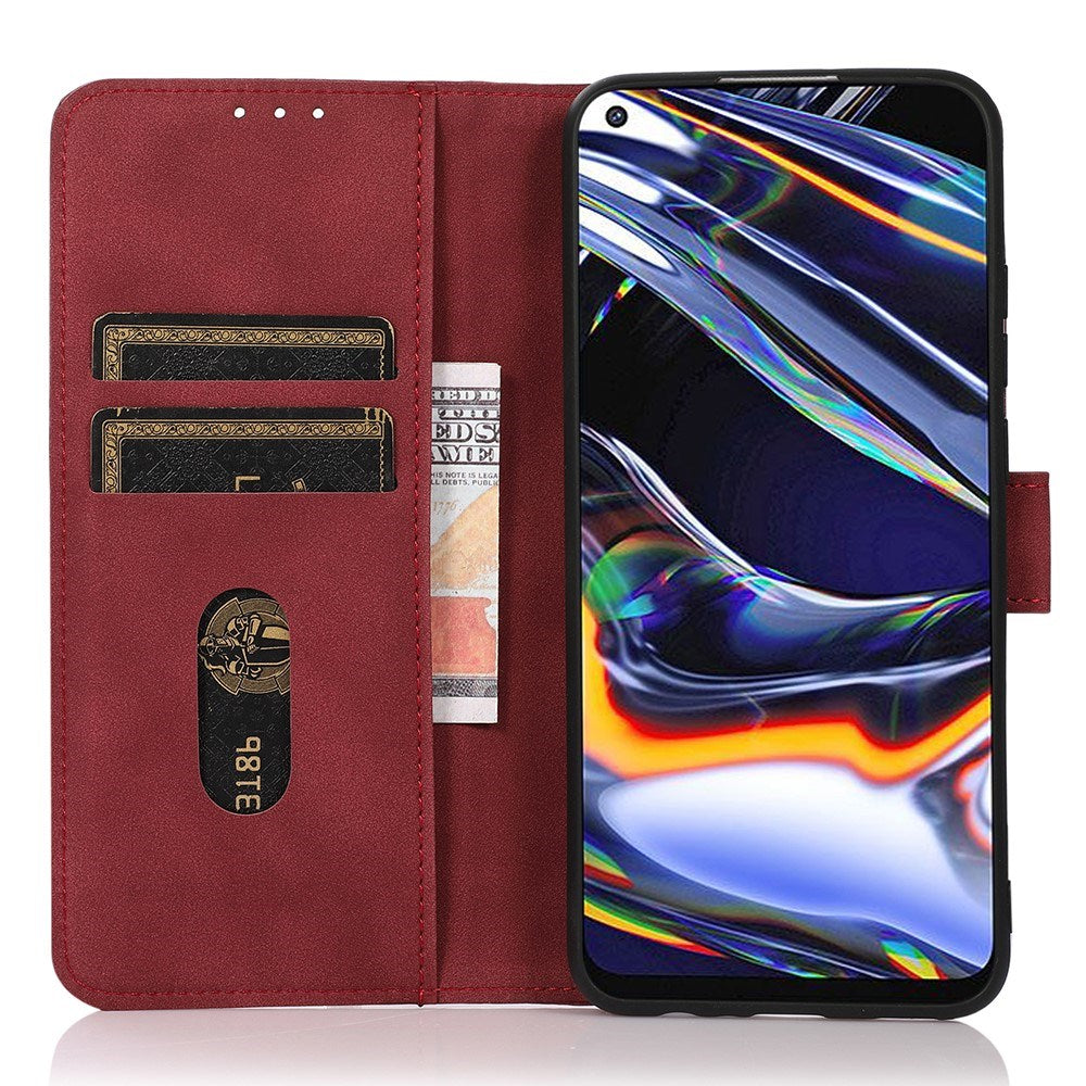 Xiaomi Redmi Note 14 (5G) KHAZNEH Kunstskinn Flip Deksel m. Kortholder & Ståfunksjon - Rød
