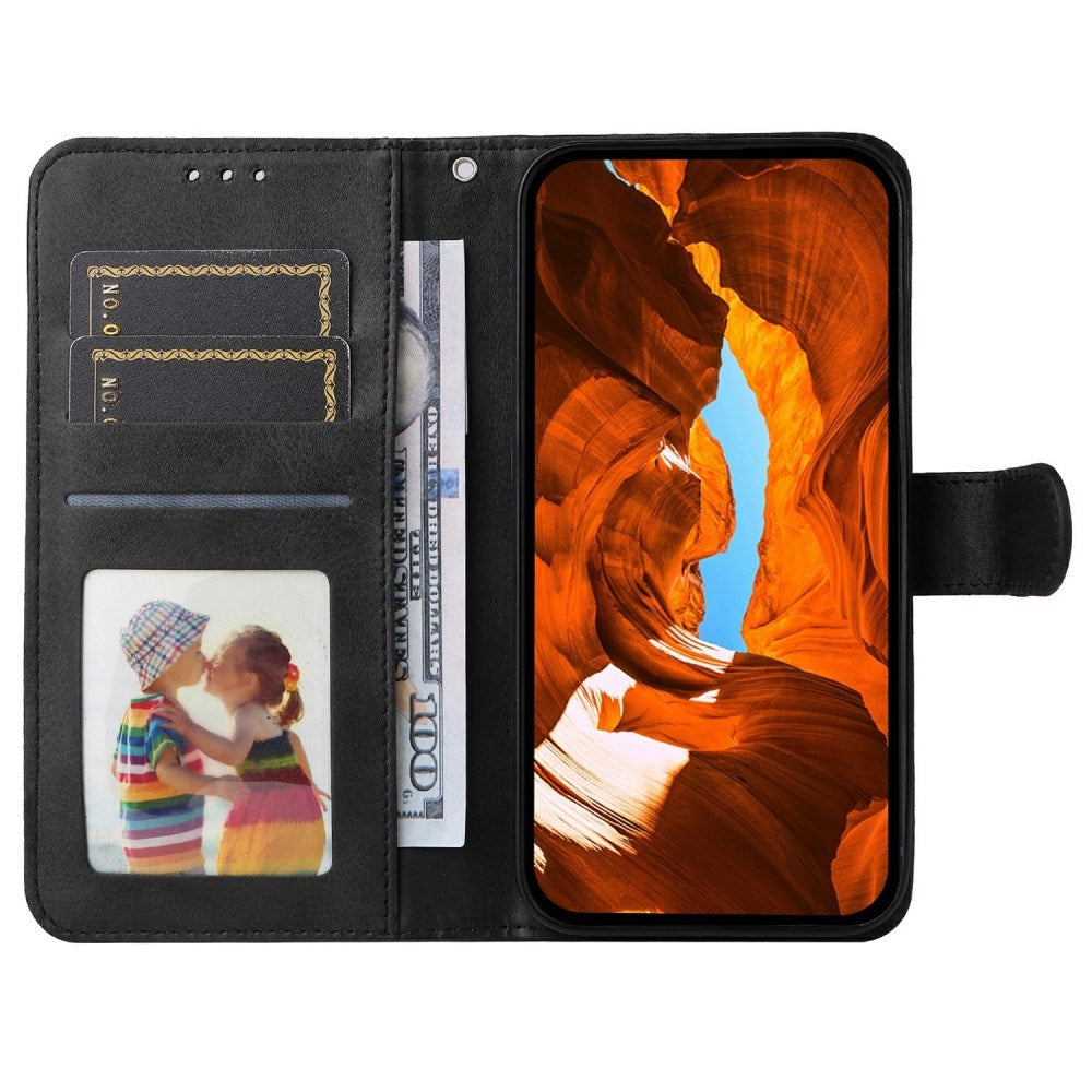 EIDERWOOD Motorola Moto E14 (4G) / G04 (4G) / G04s (4G) / G24 (4G) Kunstskinn Flip Deksel m. Stropp - Svart
