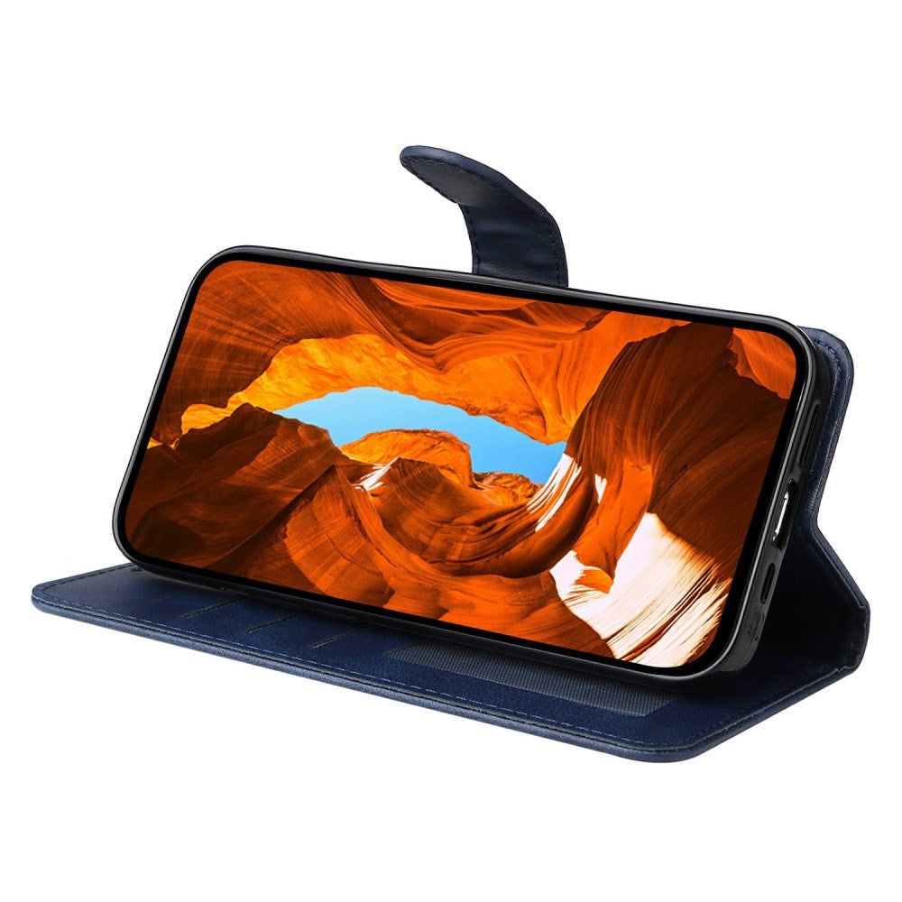 EIDERWOOD Motorola Moto E14 (4G) / G04 (4G) / G04s (4G) / G24 (4G) Kunstskinn Flip Deksel m. Stropp - Blå