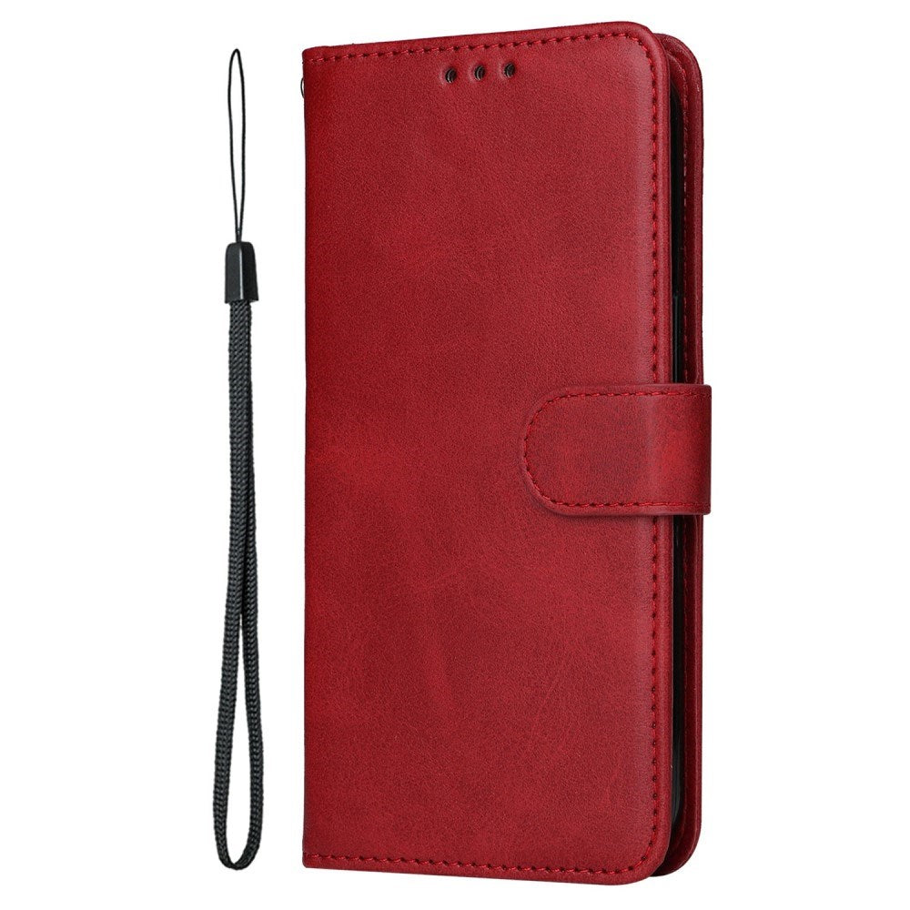 EIDERWOOD Motorola Moto E14 (4G) / G04 (4G) / G04s (4G) / G24 (4G) Kunstskinn Flip Deksel m. Stropp - Rød