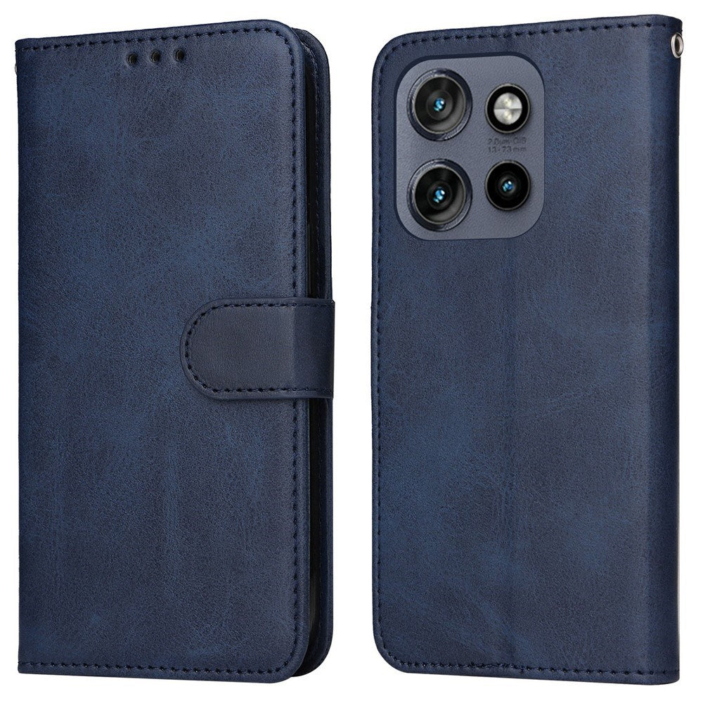 Motorola Edge 60 Neo / 50 Neo / ThinkPhone 25 EIDERWOOD Kunstskinn Flip Deksel med Strop - Blå