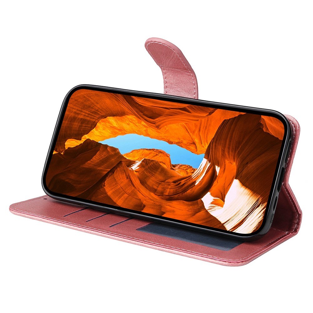 Motorola Edge 60 Neo / 50 Neo / ThinkPhone 25 EIDERWOOD Kunstskinn Flip Deksel med Strop - Rosa