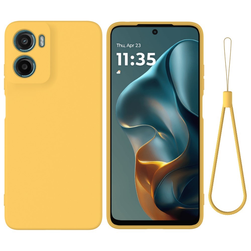 EIDERWOOD Motorola Moto G05 / E15 Liquid Silikon Deksel m. Stropp - Gul