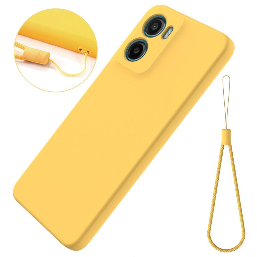 EIDERWOOD Motorola Moto G05 / E15 Liquid Silikon Deksel m. Stropp - Gul
