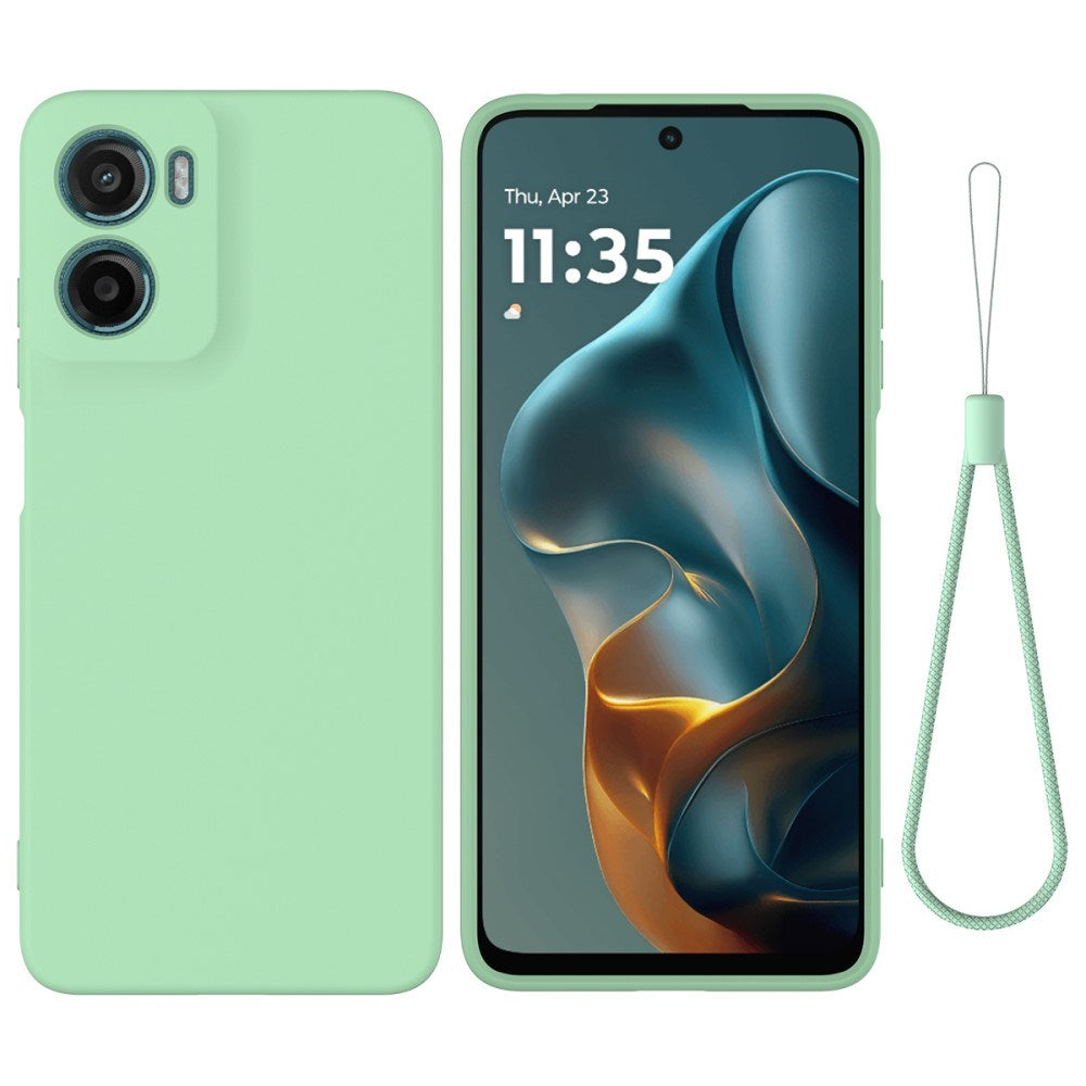 EIDERWOOD Motorola Moto G05 / E15 Liquid Silikon Deksel m. Stropp - Grønn