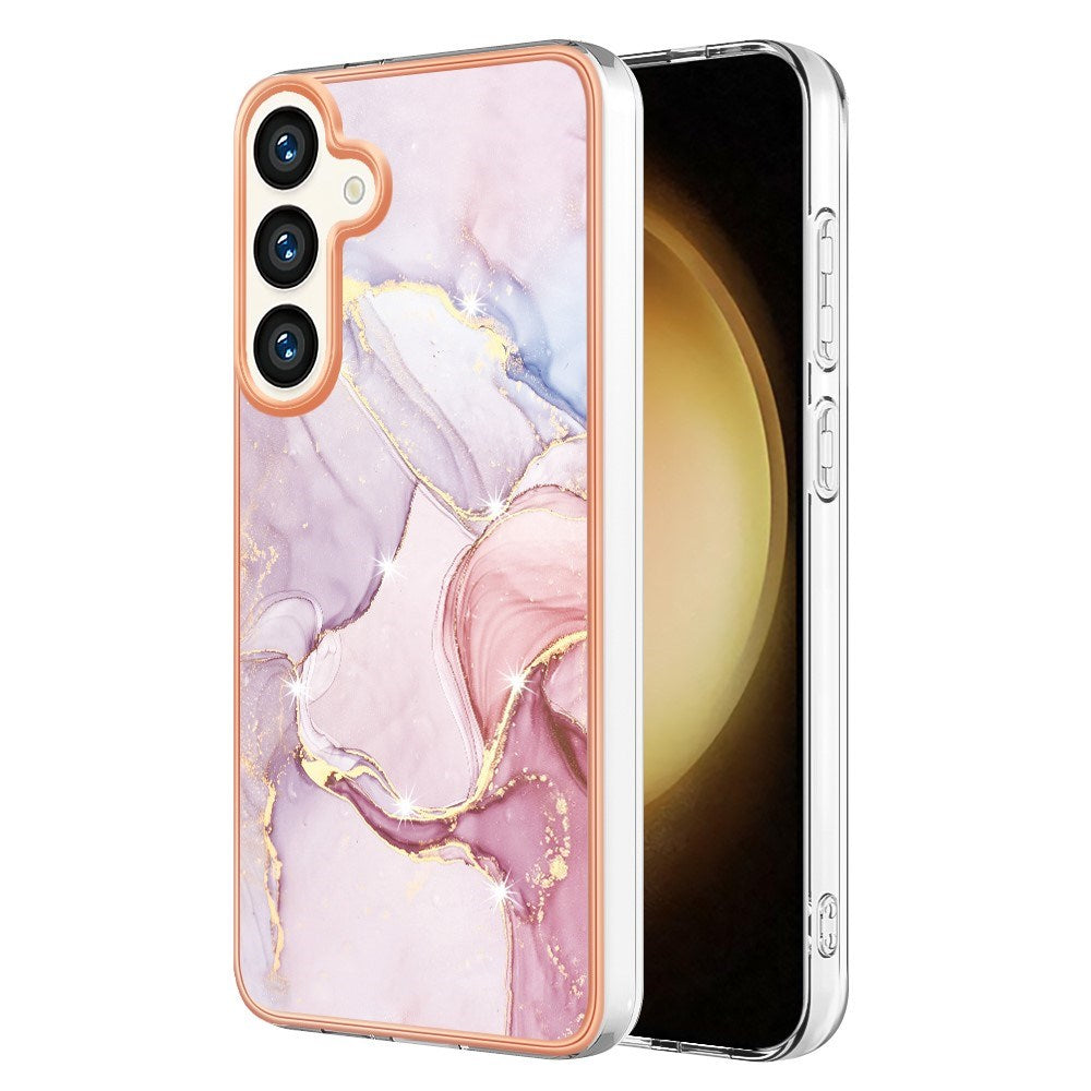 EIDERWOOD Samsung Galaxy S25+ (Plus) / S24+ (Plus) Marmormønstret Plast Deksel - Rose Gold