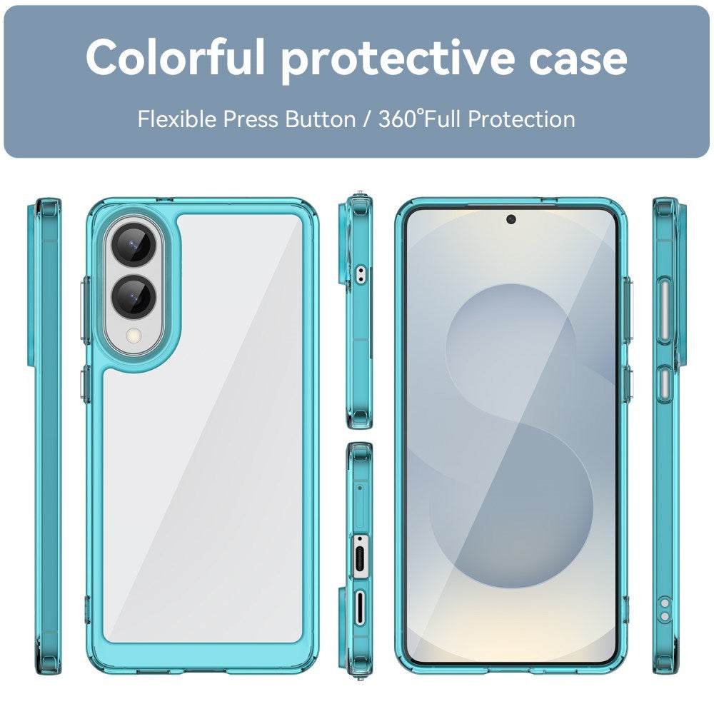 EIDERWOOD Samsung Galaxy S25 Edge Hybrid Plast Deksel - Gjennomsiktig / Turkis