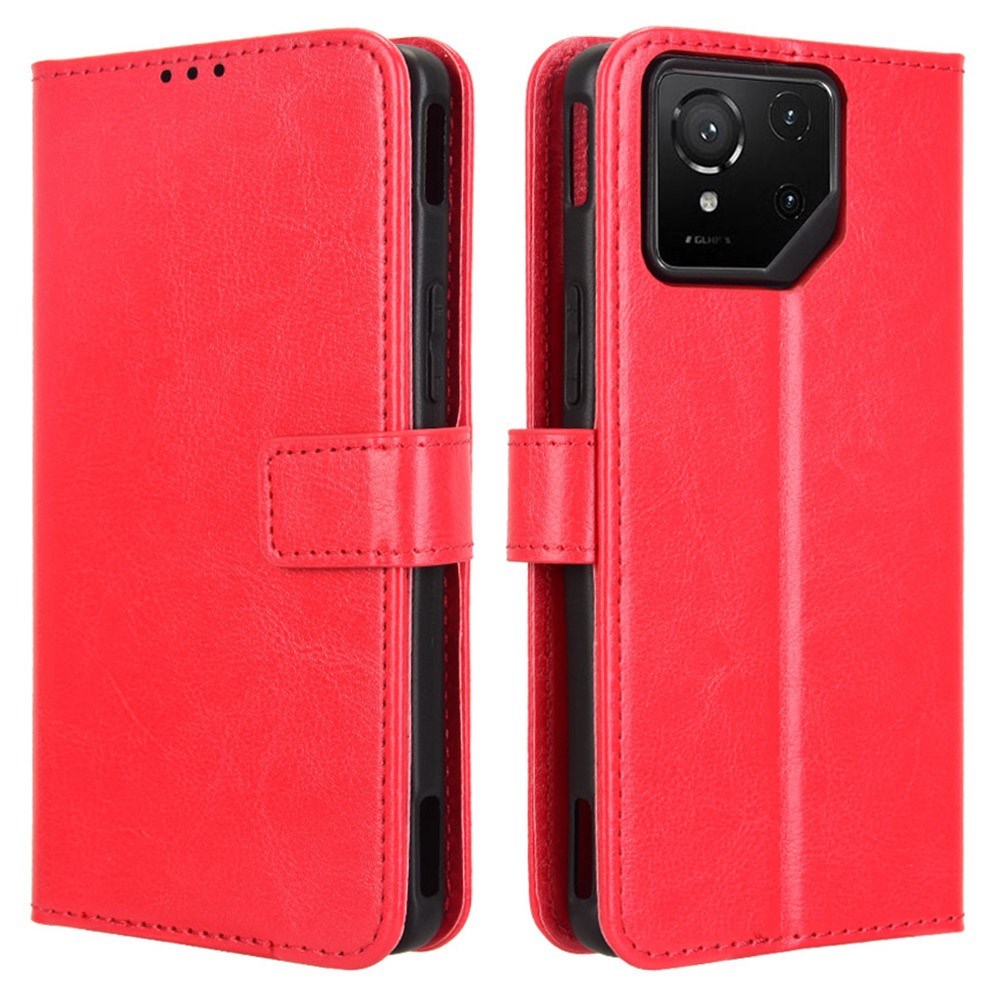 EIDERWOOD Asus ROG Phone 9 (5G) / 9 Pro (5G) Kunstskinn Flip Deksel m. Kortholder & Ståfunksjon - Rød