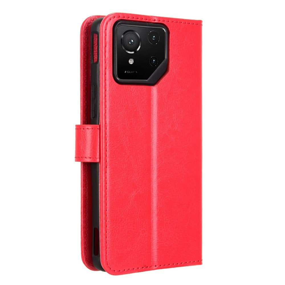 EIDERWOOD Asus ROG Phone 9 (5G) / 9 Pro (5G) Kunstskinn Flip Deksel m. Kortholder & Ståfunksjon - Rød