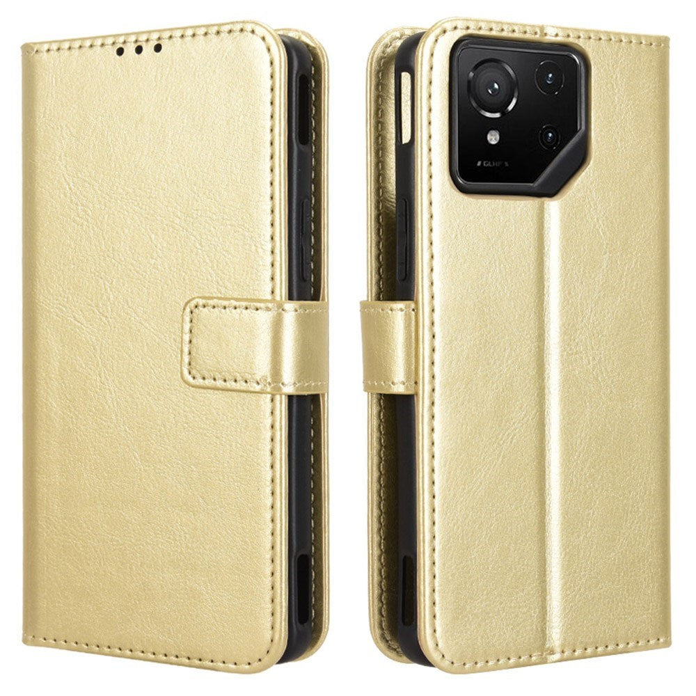EIDERWOOD Asus ROG Phone 9 (5G) / 9 Pro (5G) Kunstskinn Flip Deksel m. Kortholder & Ståfunksjon - Gull