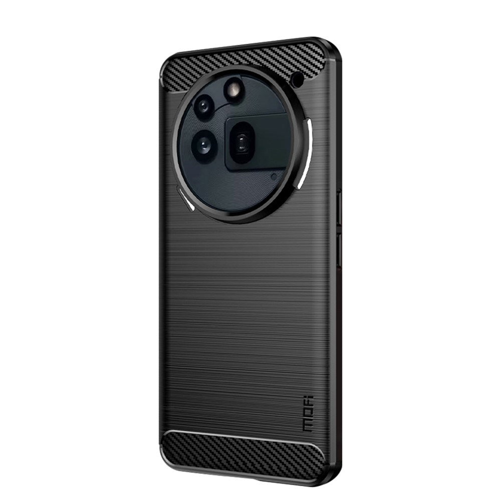 Nothing Phone (3a) Pro Mofi Brushed Carbon Fiber Fleksibelt Plast Deksel - Svart