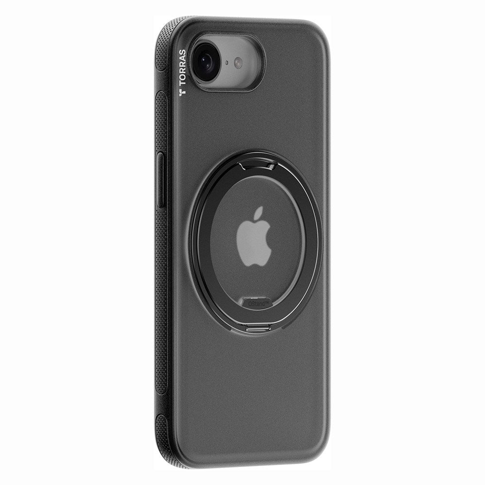 TORRAS iPhone 17e / 16e Hybrid Plast Deksel m. Stativ - MagSafe Kompatibel - Svart