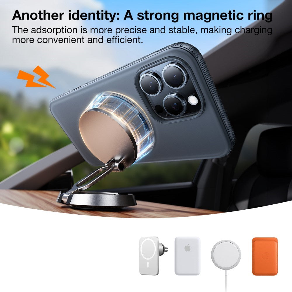 TORRAS iPhone 17e / 16e Hybrid Plast Deksel m. Stativ - MagSafe Kompatibel - Svart