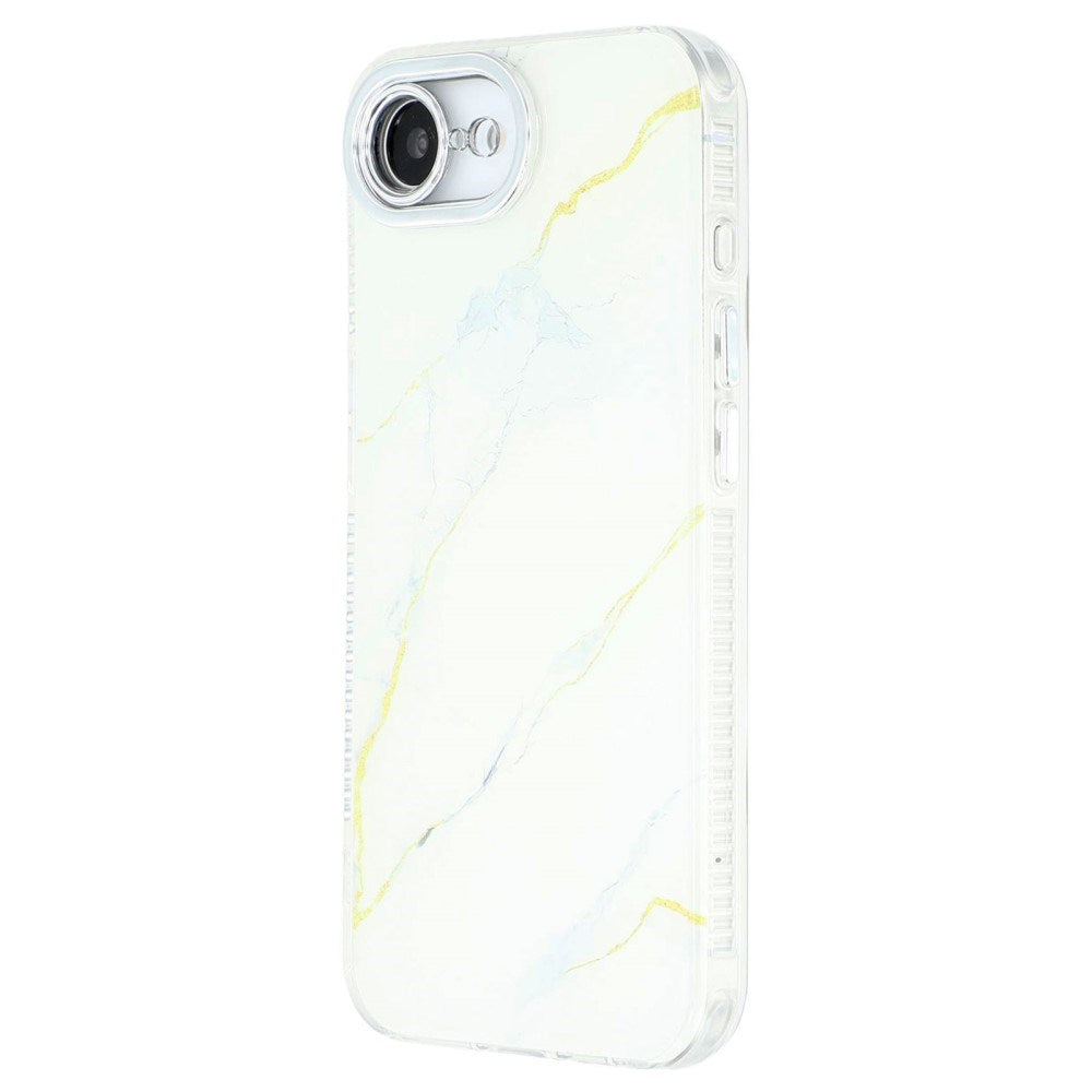 EIDERWOOD iPhone 17e / 16e Hybrid Deksel med Marmordesign - Hvit