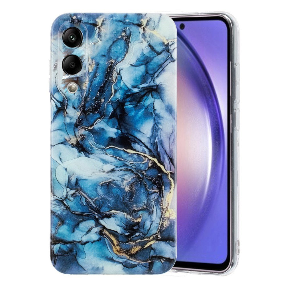 EIDERWOOD Samsung Galaxy S25 Edge Fleksibelt Plast Deksel m. Marmormønster - Blå