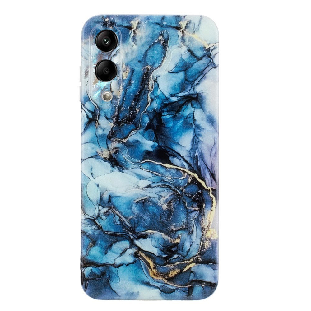 EIDERWOOD Samsung Galaxy S25 Edge Fleksibelt Plast Deksel m. Marmormønster - Blå