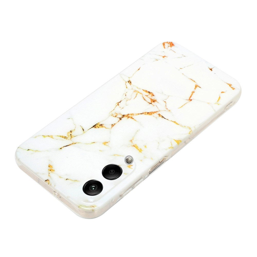 EIDERWOOD Samsung Galaxy S25 Edge Fleksibelt Plast Deksel m. Marmormønster - Hvit