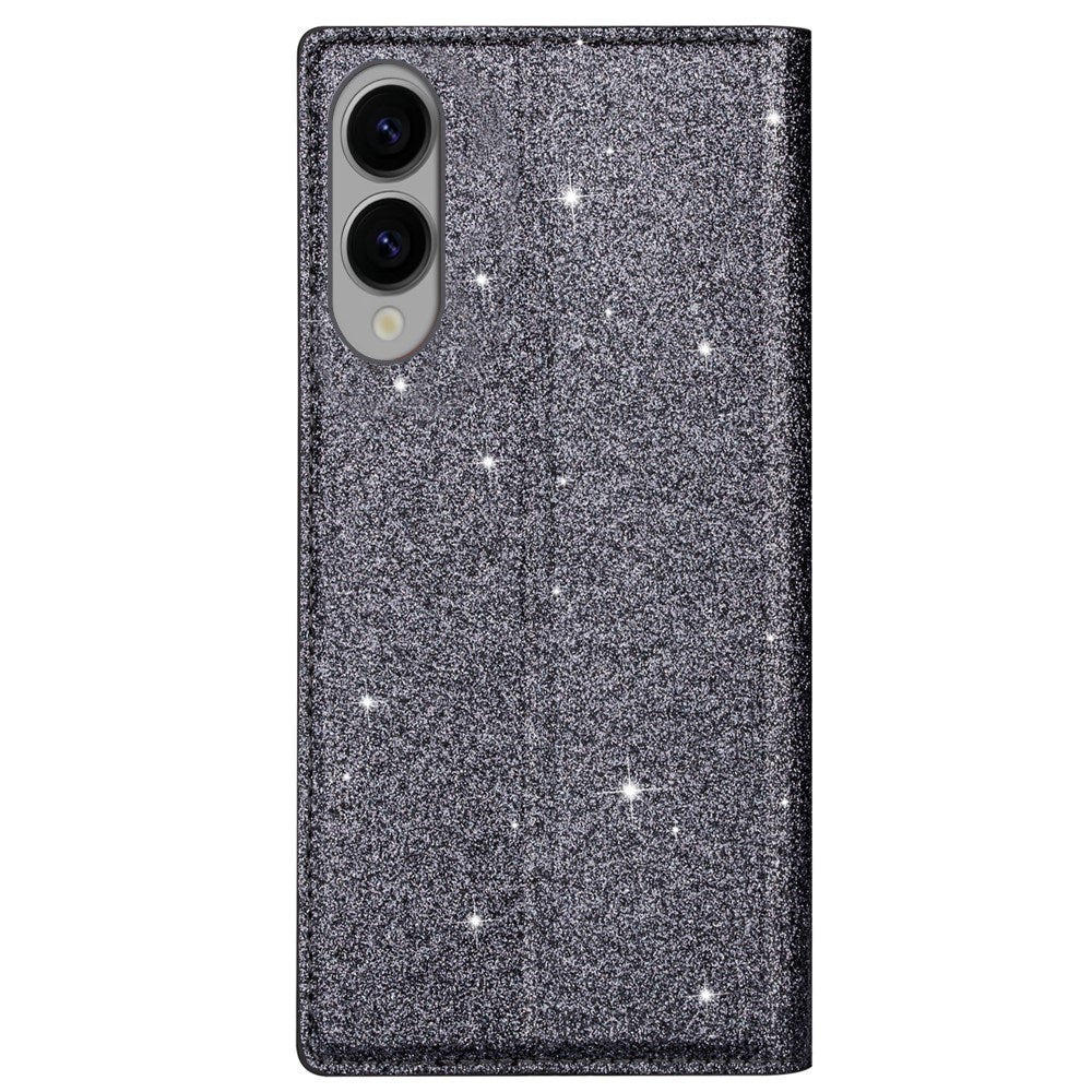 EIDERWOOD Samsung Galaxy S25 Edge Kunstskinn Flip Deksel med Lommebok og - Glitter - Grå