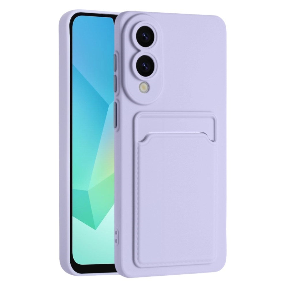EIDERWOOD Samsung Galaxy S25 Edge Fleksibelt Plast Deksel med Kortholder - Lilla