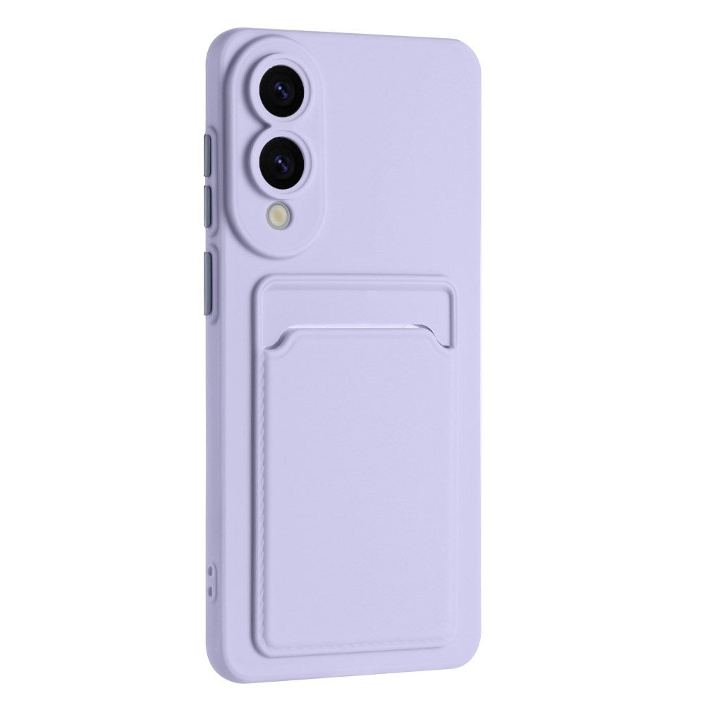 EIDERWOOD Samsung Galaxy S25 Edge Fleksibelt Plast Deksel med Kortholder - Lilla