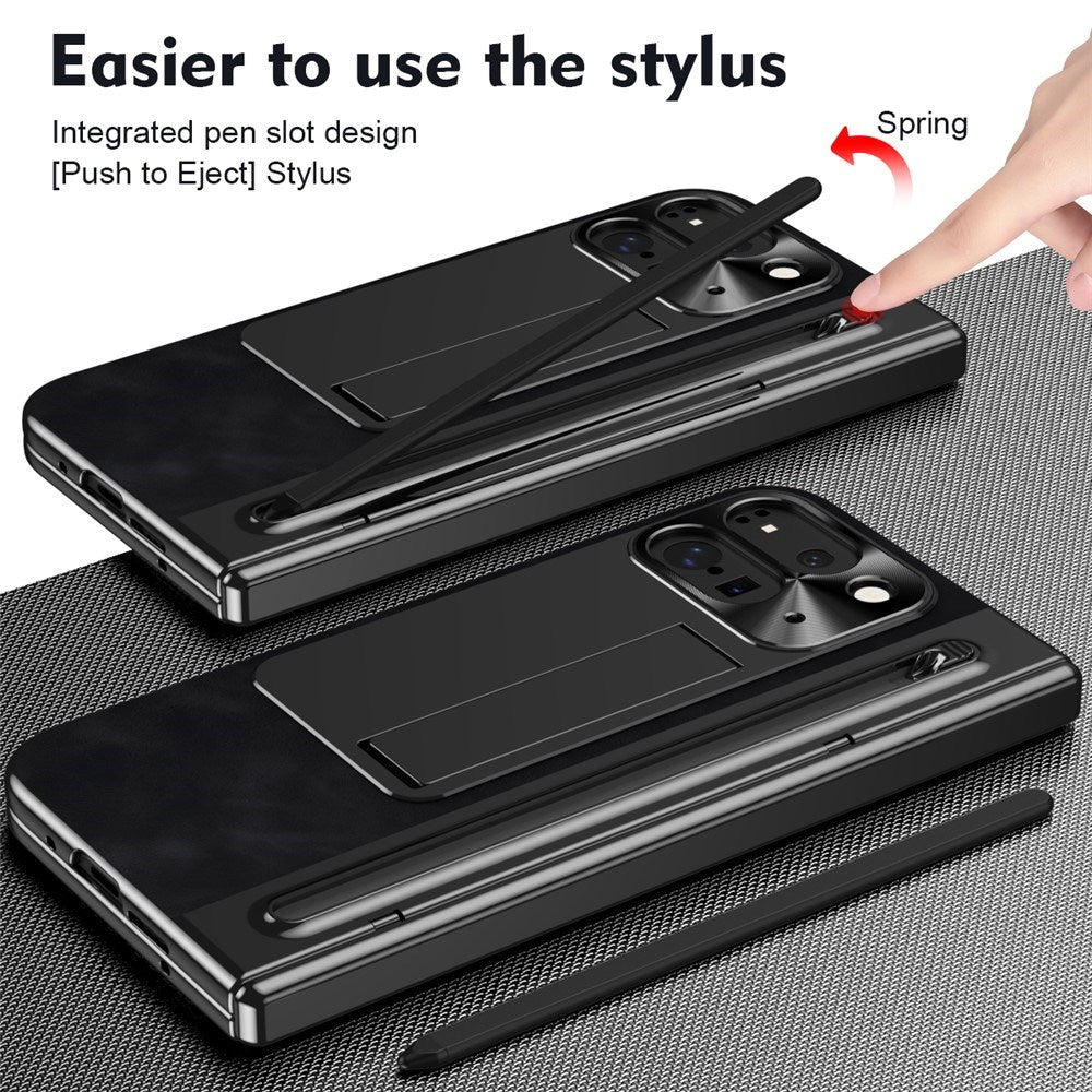 EIDERWOOD Google Pixel 10 Pro Fold Deksel med Bakside i Kunstskinn - Kickstand - Stylusholder - Svart