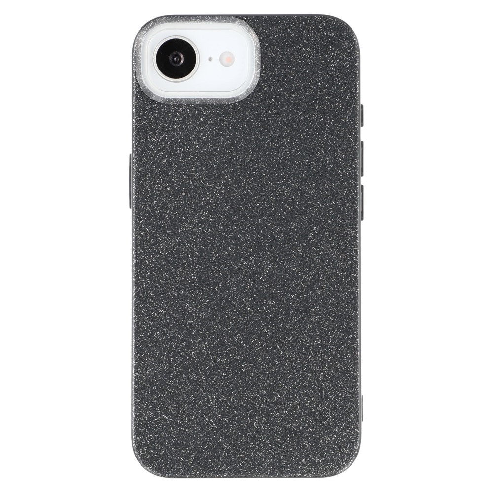 EIDERWOOD iPhone 17e / 16e Fleksibelt Plast Deksel med Glitter - Svart