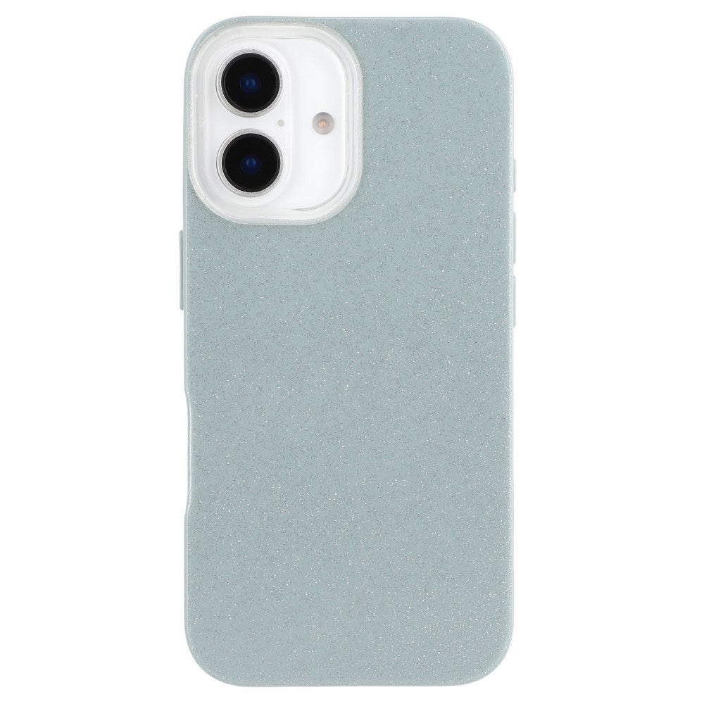 EIDERWOOD IPhone 16 Fleksibelt Plast Deksel med Glitter - Lysegrønn