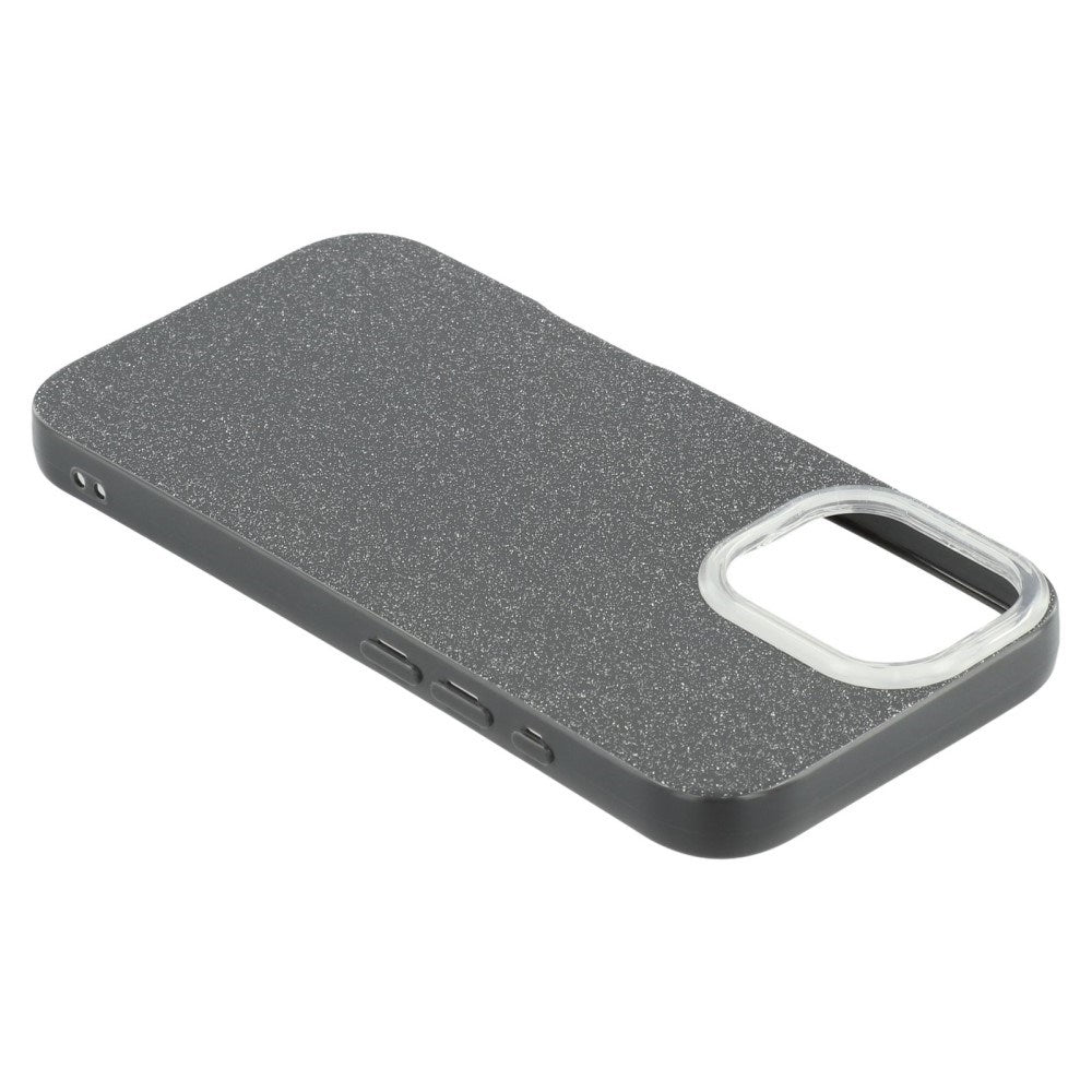 EIDERWOOD IPhone 16 Fleksibelt Plast Deksel med Glitter - Svart