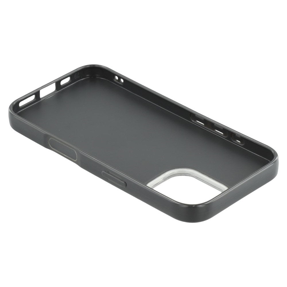 EIDERWOOD IPhone 16 Fleksibelt Plast Deksel med Glitter - Svart