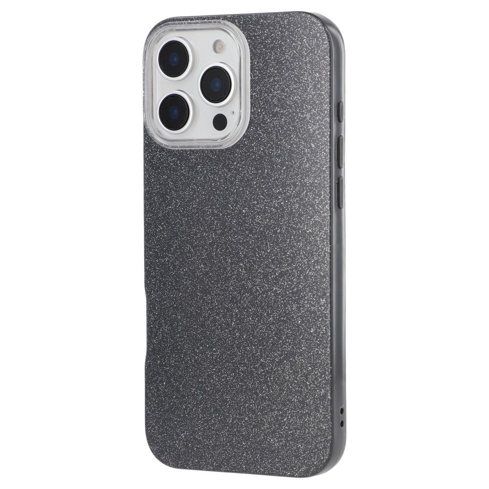 EIDERWOOD IPhone 16 Pro Fleksibelt Plast Deksel med Glitter - Svart