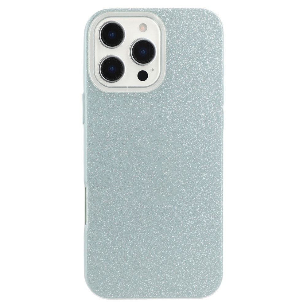 EIDERWOOD IPhone 16 Pro Fleksibelt Plast Deksel med Glitter - Lysegrønn